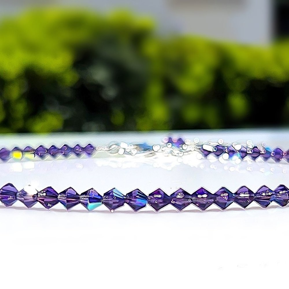Tanzanite Preciosa Crystal Choker/ Elegant Sparkling Purple Crystal Necklace